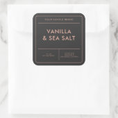 Modern Candle Label Quadratischer Aufkleber (Tasche)