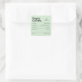 Modern Candle Label Quadratischer Aufkleber (Tasche)