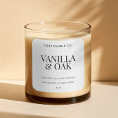 Modern Candle Label Quadratischer Aufkleber