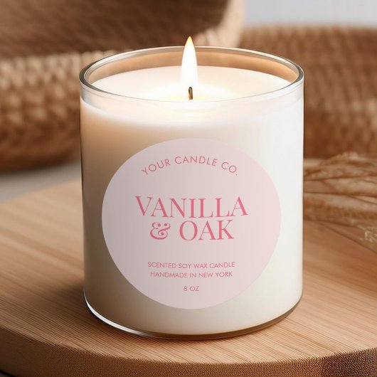 Modern Candle Label Runder Aufkleber