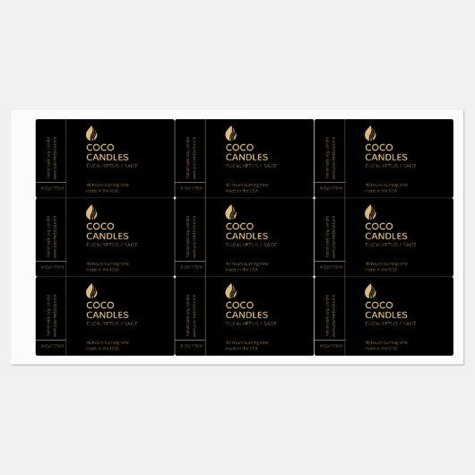 Modern Candle Logo Label Etiketten (Blatt)