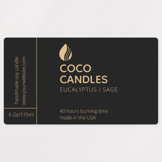Modern Candle Logo Label Etiketten (Design 2)