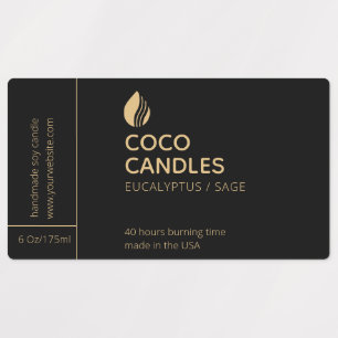 Modern Candle Logo Label Etiketten
