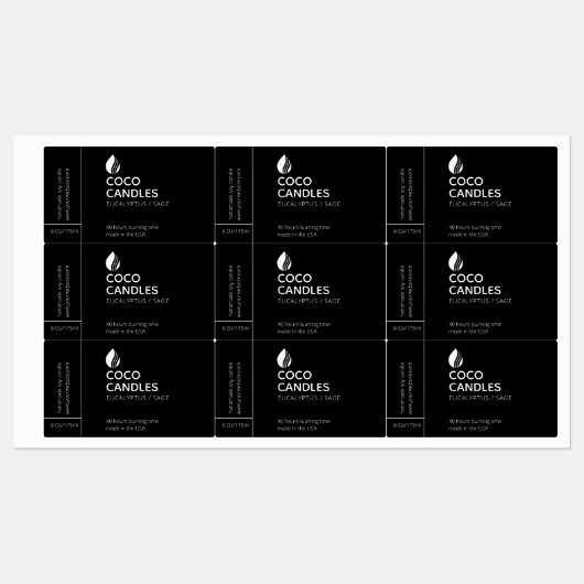 Modern Candle Logo Label Etiketten (Blatt)