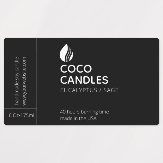 Modern Candle Logo Label Etiketten (Design 2)