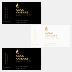 Modern Candle Logo Label Etiketten
