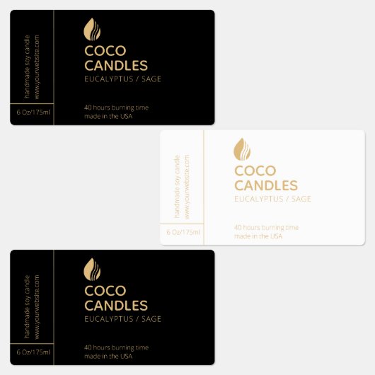 Modern Candle Logo Label Etiketten (Gruppe)
