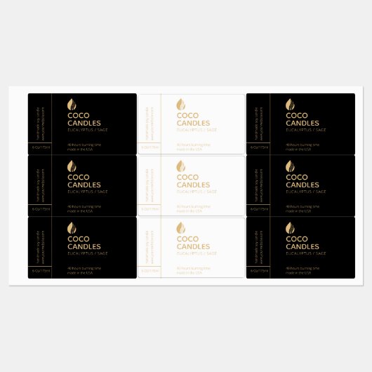 Modern Candle Logo Label Etiketten (Blatt)