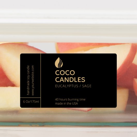 Modern Candle Logo Label Etiketten (Befestigt)