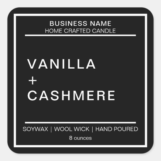 Modern-Candle-Produktkennzeichnung Quadratischer Aufkleber (Vorderseite)