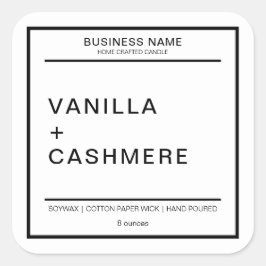 Modern-Candle-Produktkennzeichnung Quadratischer Aufkleber