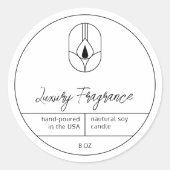 Modern-Candle-Produktkennzeichnung Runder Aufkleber (Vorderseite)