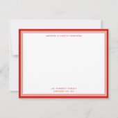 Modern Candy Red Name & Address Note Card Mitteilungskarte (Vorderseite)