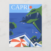 Modern Capri Travel Poster Postkarte (Vorderseite)