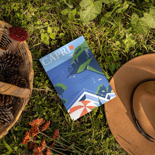 Modern Capri Travel Poster Postkarte