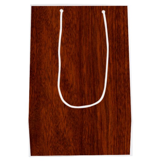 Modern Capricorn Symbol im Mahagoni-Stil drucken Mittlere Geschenktüte (Rückseite)