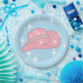 Modern Capricorn Zodiac Cowgirl Hat Blue Party Pappteller (Party)