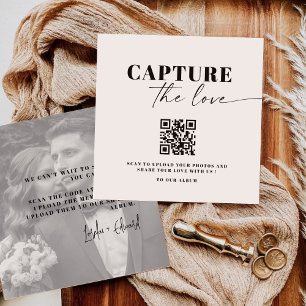 Modern Capture the Liebe QR Code Table Cards Mitteilungskarte