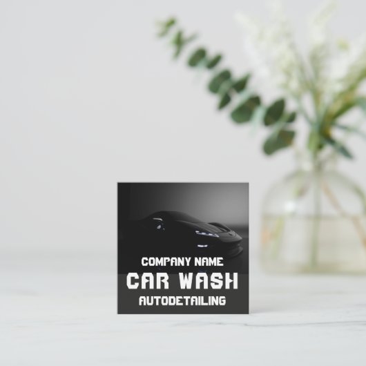 Modern Car Wash Automotive Cleaning QR Code  Quadratische Visitenkarte (Stehend Vorderseite)