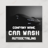 Modern Car Wash Automotive Cleaning QR Code  Quadratische Visitenkarte (Vorderseite)