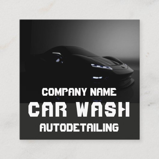 Modern Car Wash Automotive Cleaning QR Code  Quadratische Visitenkarte (Vorderseite)