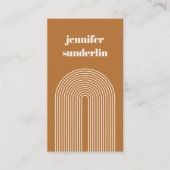 Modern Caramel Orange Geometric Arch Visitenkarte (Vorderseite)
