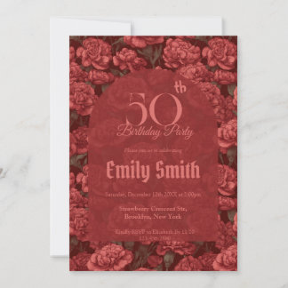 Modern Carnation Floral Girl’S Birthday Einladung