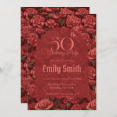 Modern Carnation Floral Girl’S Birthday Einladung (Vorne/Hinten)