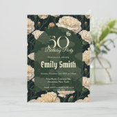 Modern Carnation Flower First Birthday Gift Einladung (Stehend Vorderseite)