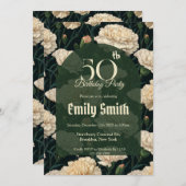 Modern Carnation Flower First Birthday Gift Einladung (Vorne/Hinten)