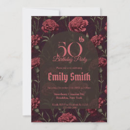 Modern Carnation Inspired 90Th Birthday Einladung