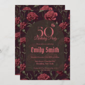 Modern Carnation Inspired 90Th Birthday Einladung (Vorne/Hinten)