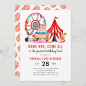 Modern Carnival Circus Festival - Kinder zum Gebur Einladung (Vorne/Hinten)