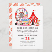 Modern Carnival Circus Festival - Kinder zum Gebur Einladung (Vorne/Hinten)