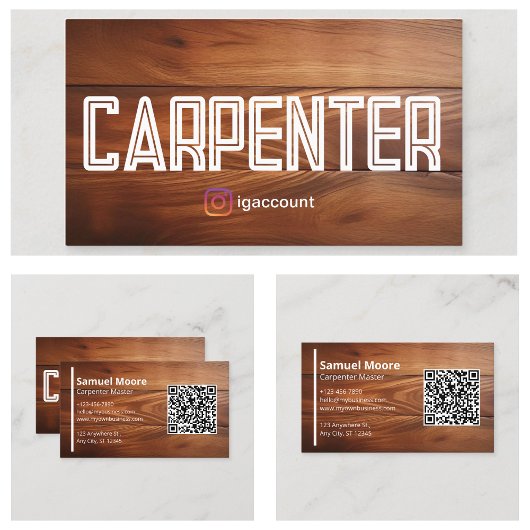 Modern Carob Carpenter Visitenkarte