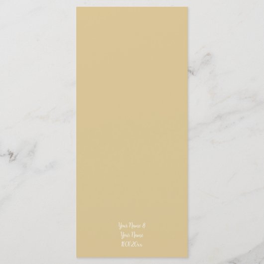 Modern Cashmere Wedding Menu Menükarte (Rückseite)