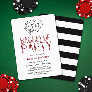Modern Casino Night Bachelor Party Einladung