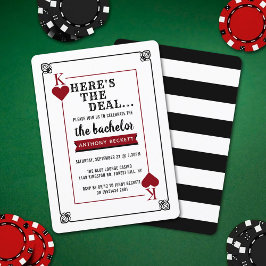 Modern Casino Night Bachelor Party Einladung