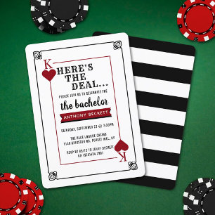 Modern Casino Night Bachelor Party Einladung