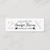 Modern Casual  black white name card graduation Mini Visitenkarte (Vorderseite)