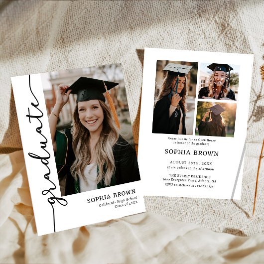 Modern Casual Photo Graduation Party Invitation Einladung