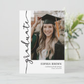 Modern Casual Photo Graduation Party Invitation Einladung (Stehend Vorderseite)