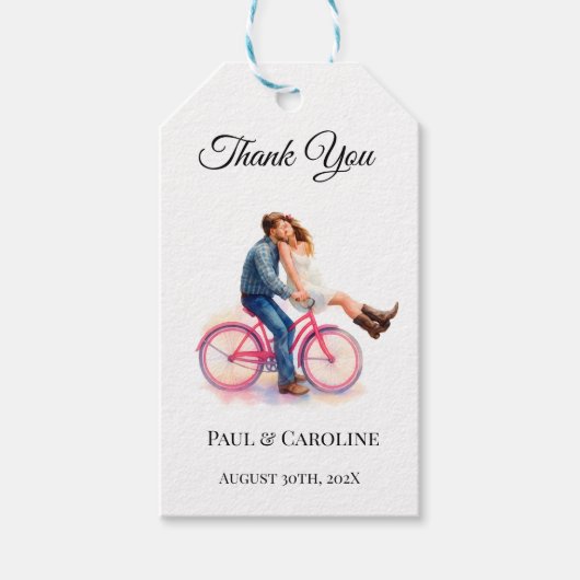 Modern Casual  Romantic Wedding Artistic Couple  Geschenkanhänger (Vorderseite)