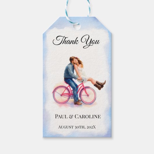 Modern Casual  Romantic Wedding Artistic Couple  Geschenkanhänger (Vorderseite)