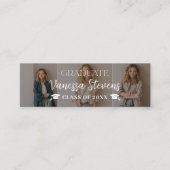Modern Casual  Simple3 photos name card graduation Mini Visitenkarte (Vorderseite)