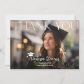 Modern Casual Simple Trendy 2 photos graduation Dankeskarte (Vorderseite)