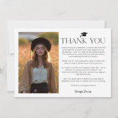 Modern Casual Simple Trendy 2 photos graduation Dankeskarte (Rückseite)