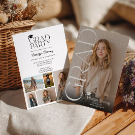 Modern Casual Simple Trendy 6 photos graduation Einladung