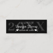 Modern Casual white black name card graduation Mini Visitenkarte (Vorderseite)