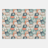 Modern Cat Characters Pattern Geschenkpapier Set (Vorderseite 3)
